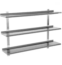 UNNINOX Wandschap | RVS | 3 Niveaus | Verstelbare Hoogte | Diepte 300 | Hoogte 1000 | Breedte 500-2000 | Incl. Bevestiging