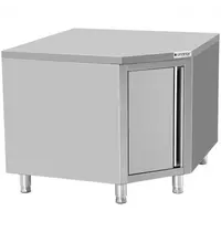 UNNINOX Hoekwerkkast | RVS | Deur | Voor 700mm Tafel | 1000x1000x850/900(h)mm 
