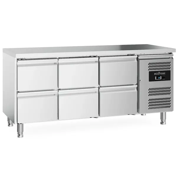 Koelwerkbank | 417L | 6 Laden (1/1 GN) | +2°C/+8°C | Geforceerd | 1795x700x850(h)mm