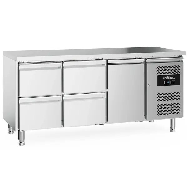 Koelwerkbank | 417L | 1 Deur + 4 Laden (1/1 GN) | +2°C/+8°C | Geforceerd | 1795x700x850(h)mm