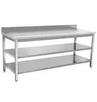 UNNINOX Werktafel | RVS | Zelfmontage | Tussen-/Bodemschap | Diepte 600mm | Hoogte 850/900mm | Breedte 700-2000mm | Achteropstand