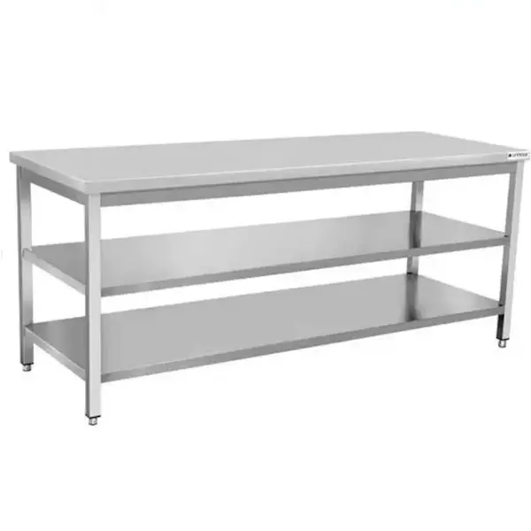 Werktafel | RVS | Zelfmontage | Tussen-/Bodemschap | Diepte 700mm | Hoogte 850/900mm | Breedte 700-2000mm