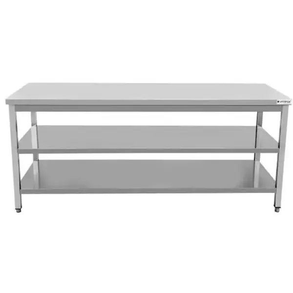 Werktafel | RVS | Zelfmontage | Tussen-/Bodemschap | Diepte 700mm | Hoogte 850/900mm | Breedte 700-2000mm