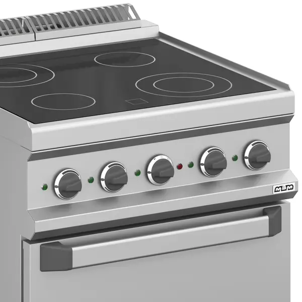 Glaskeramisch Fornuis + Oven | MAGISTRA PLUS 700 | Elektrisch | 4 Kookpunten + 2/1 GN Oven | 13.9kW (400V) | 700x714x850(h)mm