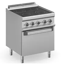 MBM Italy Glaskeramisch Fornuis + Oven | MAGISTRA PLUS 700 | Elektrisch | 4 Kookpunten + 2/1 GN Oven | 13.9kW (400V) | 700x714x850(h)mm