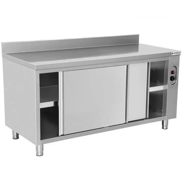 Warmhoudkast | RVS | 30°C/80°C | Geventileerd | Schuifdeuren | 230V | Diepte 700 | Hoogte 850 | Breedte 1000-2000 | Achteropstand