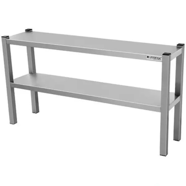 Etagere | RVS | 2 Niveaus | Diepte 300 | Hoogte 650 | Breedte 1000-2000