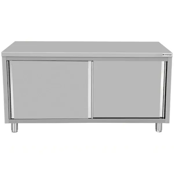 RVS Werkbank met Schuifdeuren | 700mm diep | 850mm hoog