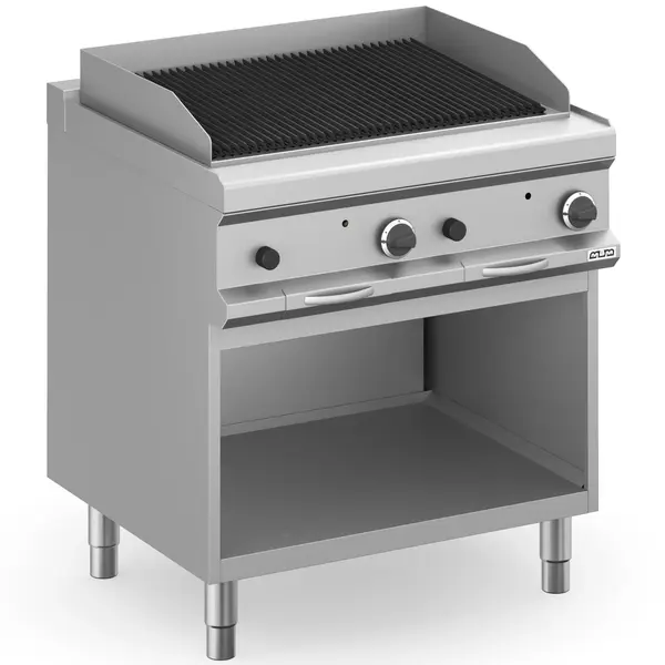 Lavasteengrill | MAGISTRA PLUS 700 | Gas | Oppervlak 704x475 (Gietijzer) | 15kW | Piëzo Ontsteking | Open Onderkast | 800x714x250(h)mm