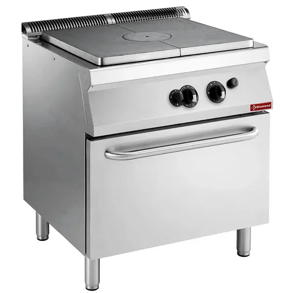 Doorkookplaat + Oven | MAXIMA 700+ | Gas | 10.5kW + 2/1 GN Oven (6kW) | Waakvlam/Piëzo | 800x900x850/865(h)mm