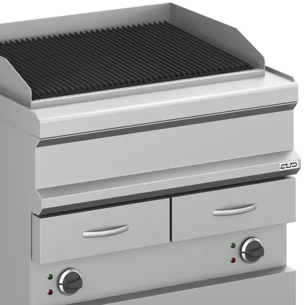 Stoomgrill | MAGISTRA PLUS 700 | Elektrisch | Oppervlak 704x475 (Gietijzer) | 12kW (400V) | 2 Uitneembare Waterladen | 800x714x850(h)mm