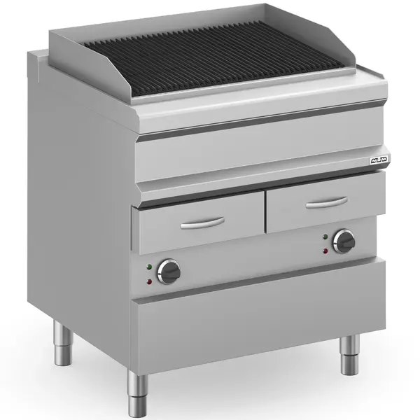 Stoomgrill | MAGISTRA PLUS 700 | Elektrisch | Oppervlak 704x475 (Gietijzer) | 12kW (400V) | 2 Uitneembare Waterladen | 800x714x850(h)mm