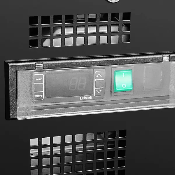 Drankenkoeling | 490L | Zwart | +2°C/+8°C | Statisch + Ventilator | Draaideuren | Wielen | 920x514x1880(h)mm