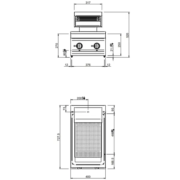 Friet-Warmhouder | MAGISTRA PLUS 700 | 1/1 GN | 0.35kW (230V) | 400x714x250/520(h)mm