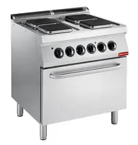 Diamond Fornuis + Oven | MAXIMA 700+ | Elektrisch | 4 Kookpunten (230x230) + 2/1 GN Oven | 16.4kW (400V) | 800x700x850/908(h)mm