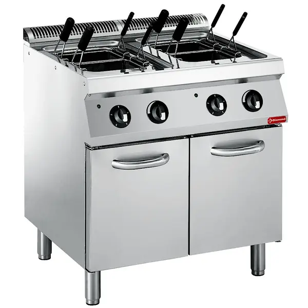 Pastakoker | MAXIMA 700+ | Elektrisch | 2x 24.5L | 12kW (400V) | Vulkraan + Aftapkraan | 800x700x851/908(h)mm