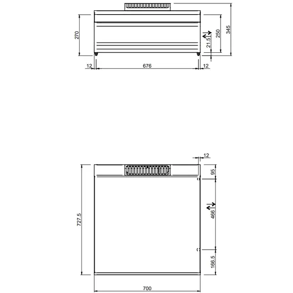 Neutrale Werkunit | MAGISTRA PLUS 700 | 700x714x250(h)mm