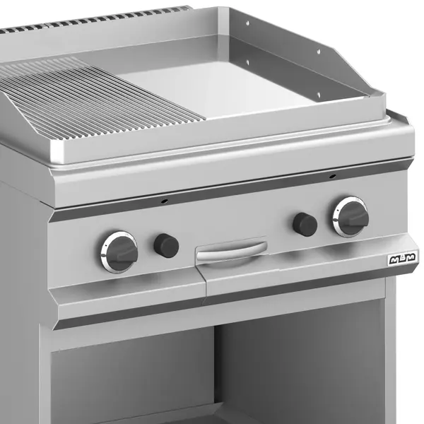 Bak-/Grillplaat | MAGISTRA PLUS 700 | Gas | Glad/Gegroefd Oppervlak 650x570 (RVS) | 11kW | Piëzo Ontsteking | Open Onderkast | 700x714x850(h)mm