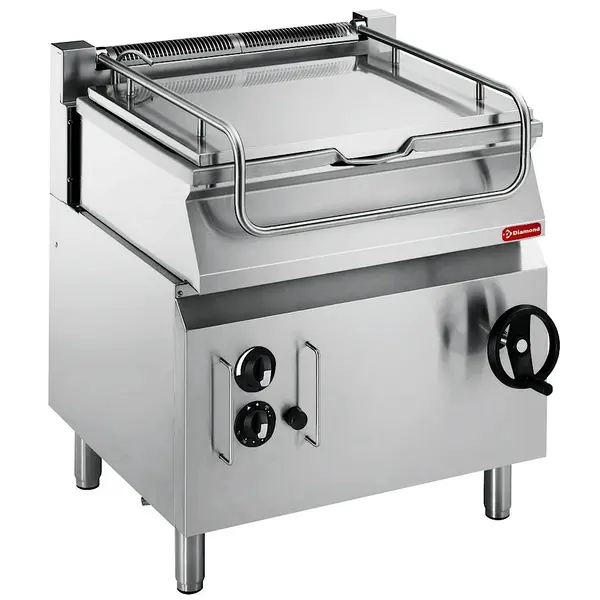 Kantelbare Braadpan | MAXIMA 700+ | Gas | 60L | 120°C/300°C | 16kW | Piëzo Ontsteking | Vulkraan | 800x700x920(h)mm