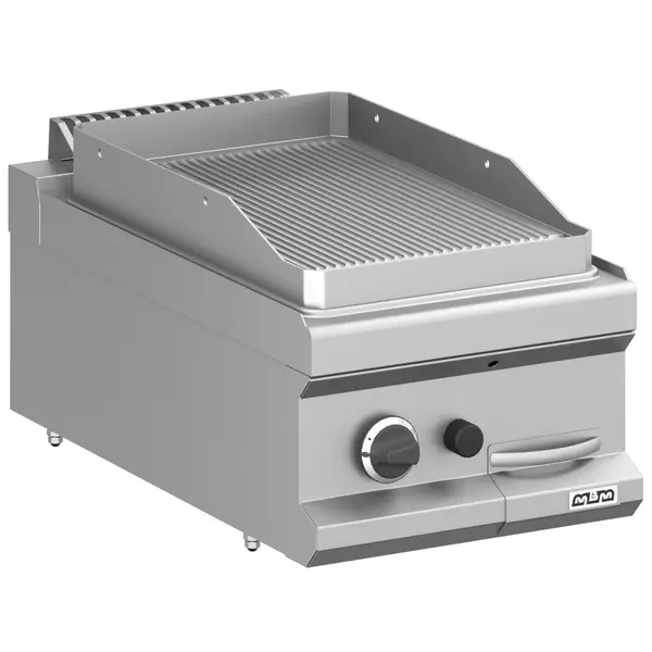 Bak-/Grillplaat | MAGISTRA PLUS 700 | Gas | Gegroefd Oppervlak 350x570 (RVS) | 5.5kW | Piëzo Ontsteking | 400x714x250(h)mm