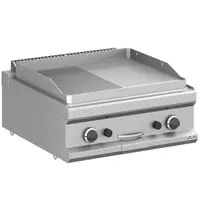 MBM Italy Bak-/Grillplaat | MAGISTRA PLUS 700 | Gas | Glad/Gegroefd Oppervlak 650x570 (RVS) | 11kW | Piëzo Ontsteking | 700x714x250(h)mm