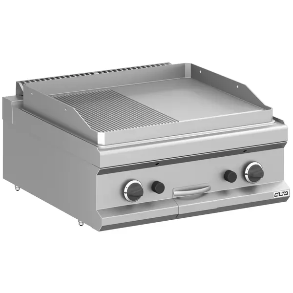 Bak-/Grillplaat | MAGISTRA PLUS 700 | Gas | Glad/Gegroefd Oppervlak 650x570 (RVS) | 11kW | Piëzo Ontsteking | 700x714x250(h)mm