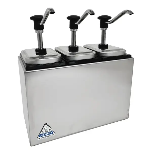 Sausdispenserstation | RVS | 3 EBK Dispensers (3x 3L) | 370x200x235(h)mm