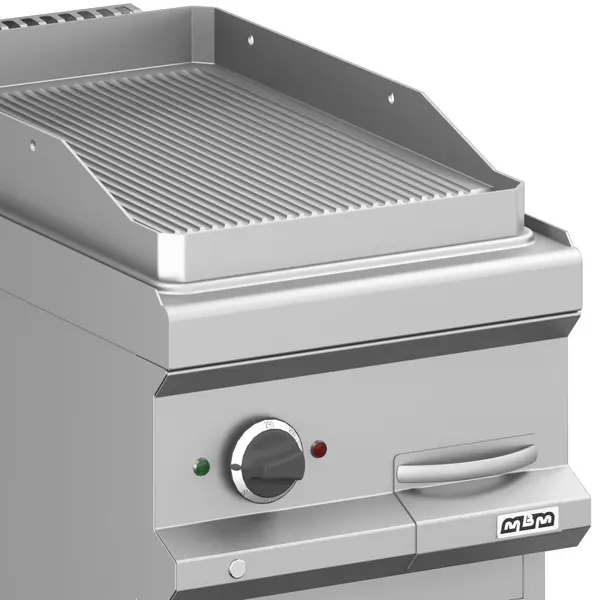 Bak-/Grillplaat | MAGISTRA PLUS 700 | Elektrisch | Gegroefd Oppervlak 350x570 (RVS) | 4kW (400V) | Open Onderkast | 400x714x850(h)mm