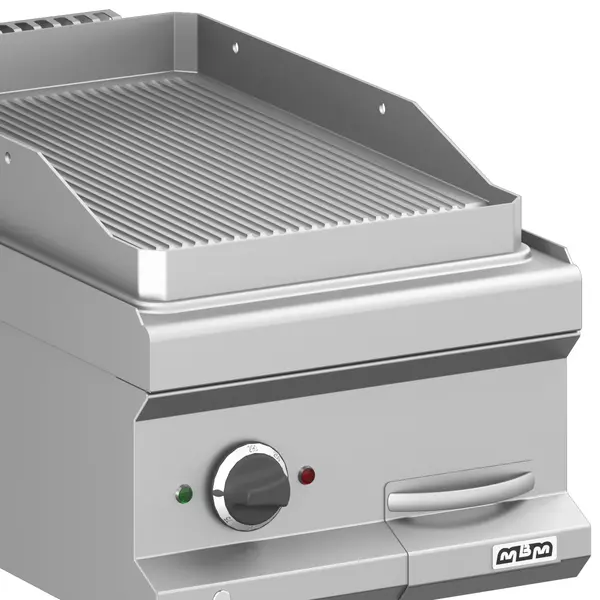Bak-/Grillplaat | MAGISTRA PLUS 700 | Elektrisch | Gegroefd Oppervlak 350x570 (RVS) | 4kW (400V) | 400x714x250(h)mm