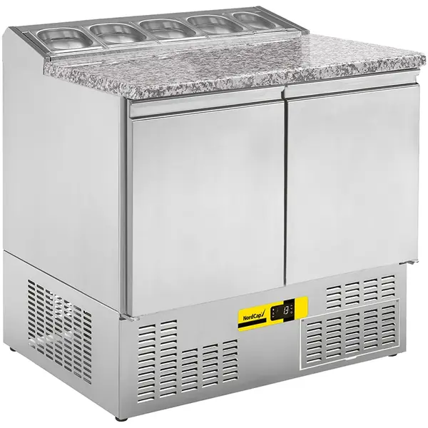 Saladette | 210L | 2 Deuren (1/1 GN) | Boven 5x 1/6 GN | +2°C/+8°C | Geforceerd | 900x700x890(h)mm