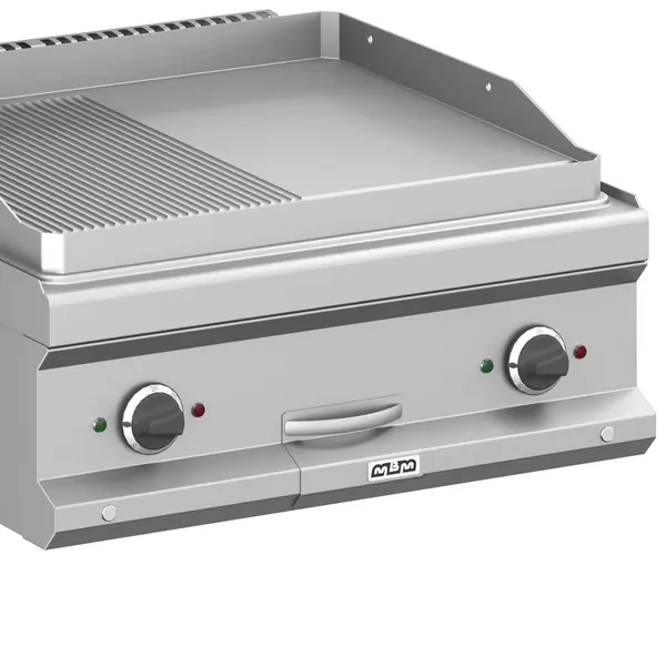 Bak-/Grillplaat | MAGISTRA PLUS 700 | Elektrisch | Glad/Gegroefd Oppervlak 650x570 (RVS) | 8kW (400V) | 700x714x250(h)mm
