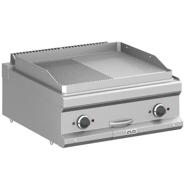Bak-/Grillplaat | MAGISTRA PLUS 700 | Elektrisch | Glad/Gegroefd Oppervlak 650x570 (RVS) | 8kW (400V) | 700x714x250(h)mm