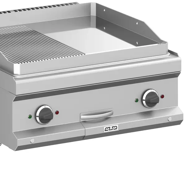 Bak-/Grillplaat | MAGISTRA PLUS 700 | Elektrisch | Glad/Gegroefd Oppervlak 650x570 (Verchroomd) | 8kW (400V) | 700x714x250(h)mm