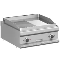 MBM Italy Bak-/Grillplaat | MAGISTRA PLUS 700 | Elektrisch | Glad/Gegroefd Oppervlak 650x570 (Verchroomd) | 8kW (400V) | 700x714x250(h)mm