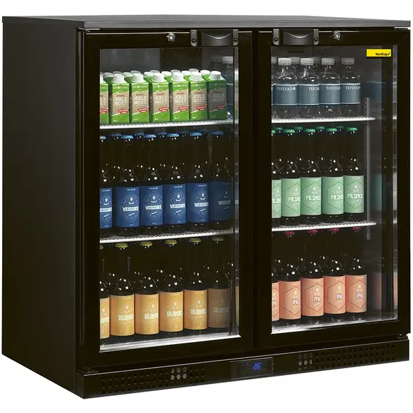 Koelkast | Energiezuinig | 190L | Zwart | +2°C/+10°C | Statisch + Ventilator | Draaideuren | 900x520x870(h)mm