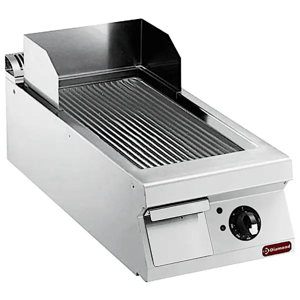 Bak-/Grillplaat | MAXIMA 900+ | Elektrisch | Gegroefd Oppervlak 330x700 (Staal) | 120°C/280°C | 7.5kW (400V) | 400x900x275/410(h)mm