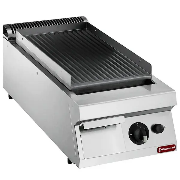 Bak-/Grillplaat | MAXIMA 900+ | Gas | Gegroefd Oppervlak 330x700 (Staal) | 90°C/270°C | 10kW | Piëzo Ontsteking | 400x900x275/410(h)mm