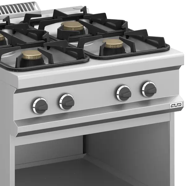 Fornuis | MAGISTRA PLUS 900 | Gas | 4 Branders (2x 7kW + 2x 11kW) | Waakvlam | Open Onderkast | 800x900x850(h)mm