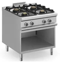 MBM Italy Fornuis | MAGISTRA PLUS 900 | Gas | 4 Branders (2x 7kW + 2x 11kW) | Waakvlam | Open Onderkast | 800x900x850(h)mm