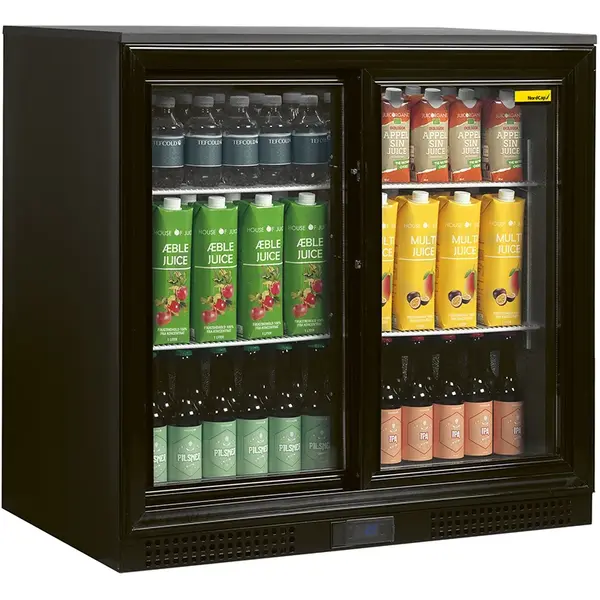 Koelkast | Energiezuinig | 190L | Zwart | +2°C/+10°C | Statisch + Ventilator | Schuifdeuren | 900x526x870(h)mm