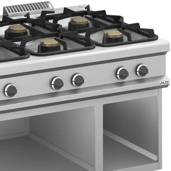 Fornuis | MAGISTRA PLUS 900 | Gas | 6 Branders (6x 5.5kW) | Waakvlam | Open Onderkast | 1200x900x850(h)mm