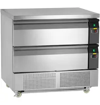 NordCap Koel-/Vrieswerkbank | 179L | 2 Laden (4x 1/1 GN) | -18°C/-21°C & +1°C/+4°C | Geforceerd | Wielen (Geremd) | 905x700x865(h)mm