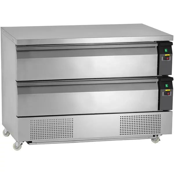 Koel-/Vrieswerkbank | 265L | 2 Laden (6x 1/1 GN) | -18°C/-21°C & +1°C/+4°C | Geforceerd | Wielen (Geremd) | 1230x700x865(h)mm