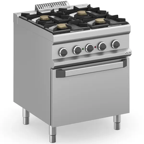 Fornuis + Oven | MAGISTRA PLUS 900 | Gas/Elektrisch | 4 Branders (4x 5.5kW) + 2/1 GN Oven (6kW-400V) | Waakvlam | 800x900x850(h)mm