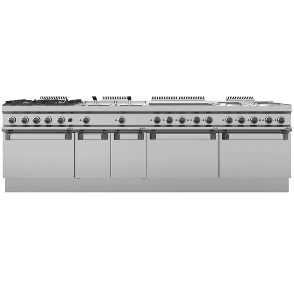 Fornuis + Maxi Oven | MAGISTRA PLUS 900 | Gas | 6 Branders (3x 7kW, 3x 11kW) + Oven Met Grillfunctie (10kW, 5 kW(400V)) | Waakvlam/Piëzo | 1200x900x850(h)mm