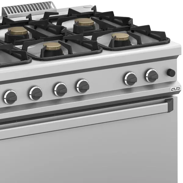 Fornuis + Maxi Oven | MAGISTRA PLUS 900 | Gas | 6 Branders (3x 7kW, 3x 11kW) + Oven Met Grillfunctie (10kW, 5 kW(400V)) | Waakvlam/Piëzo | 1200x900x850(h)mm