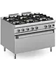 MBM Italy Fornuis + Maxi Oven | MAGISTRA PLUS 900 | Gas | 6 Branders (3x 7kW, 3x 11kW) + Oven Met Grillfunctie (10kW, 5 kW(400V)) | Waakvlam/Piëzo | 1200x900x850(h)mm 