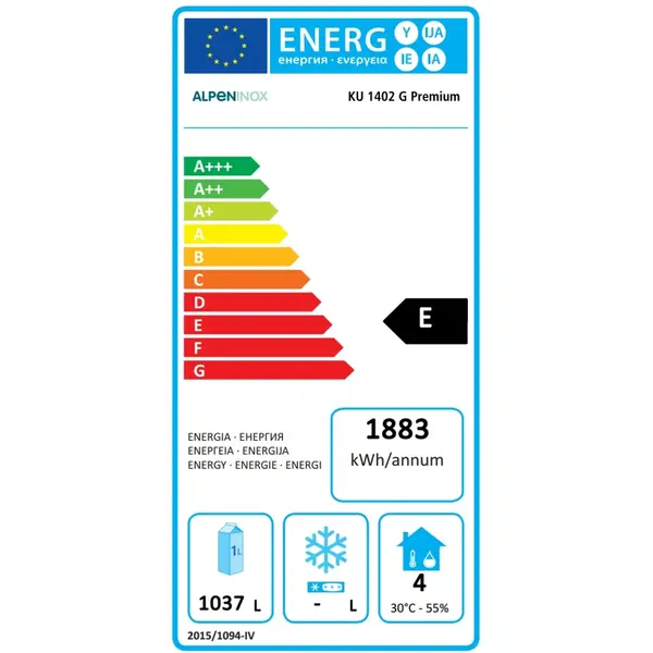 Koelkast | 1430L (2/1 GN) | RVS | +2°C/+10°C | Geforceerd | Draaideuren | Touchscreen + App | Temperatuur-/Deuralarm | 1441x835x2050/2105(h)mm