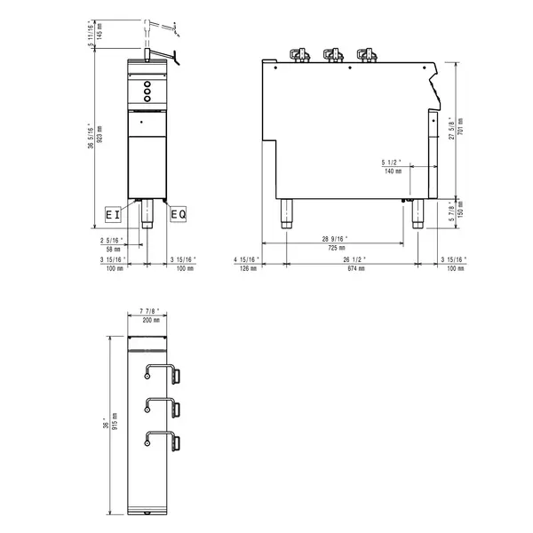 Automatische Mandlift | MAXIMA 900+ | 3 Hefarmen | Programmeerbaar | 0.2kW (230V) | 200x900x851/923(h)mm