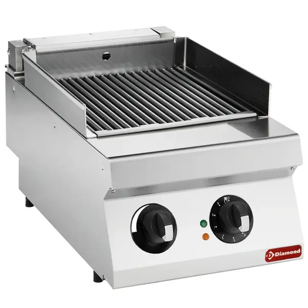 High Power Stoomgrill | MAXIMA 900+ | Elektrisch | Oppervlak 345x600 (RVS) | 5.8kW (230V-3F) | Vulkraan + Aftapkraan | 400x900x275/349(h)mm